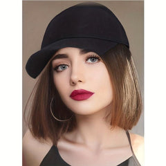 Short Straight Bob Cut Wig Highlight Synthetic Wig