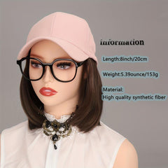 Pink Straight Bob Cap Wig Shaved Face Combed Cap Short Hair
