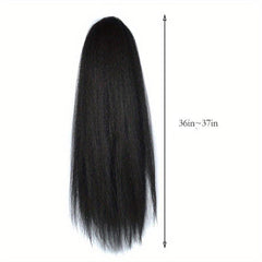 Long Curly Straight Drawstring Ponytail For Women