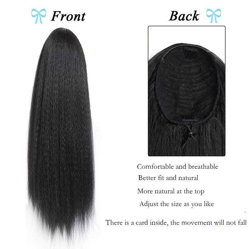 Long Curly Straight Drawstring Ponytail For Women