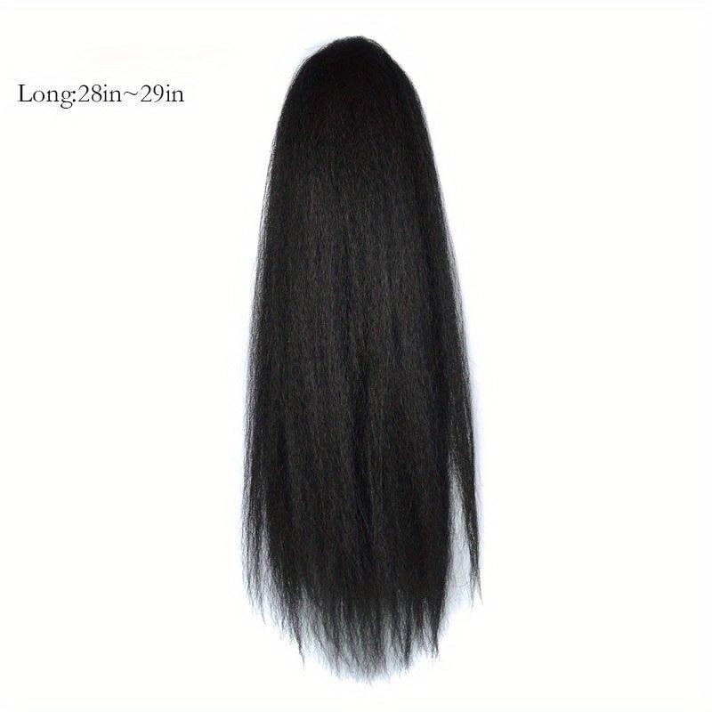 Long Curly Straight Drawstring Ponytail For Women