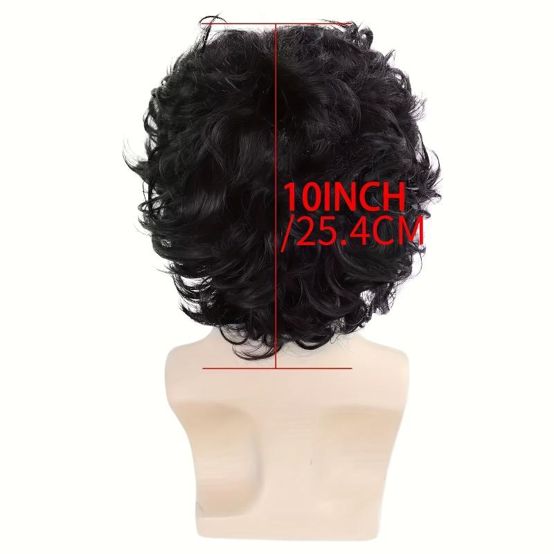 25 4 Cm Colorful Short Curly Hair Wigs For Men Cosplay Synthetic Fiber Wigs