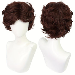 25 4 Cm Colorful Short Curly Hair Wigs For Men Cosplay Synthetic Fiber Wigs