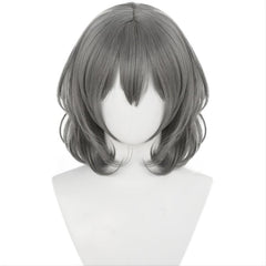 Grey Bob Wig Wavy Wig With Bangs Cosplay Wig Costume Halloween Party Wig Cap
