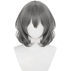 Grey Bob Wig Wavy Wig With Bangs Cosplay Wig Costume Halloween Party Wig Cap