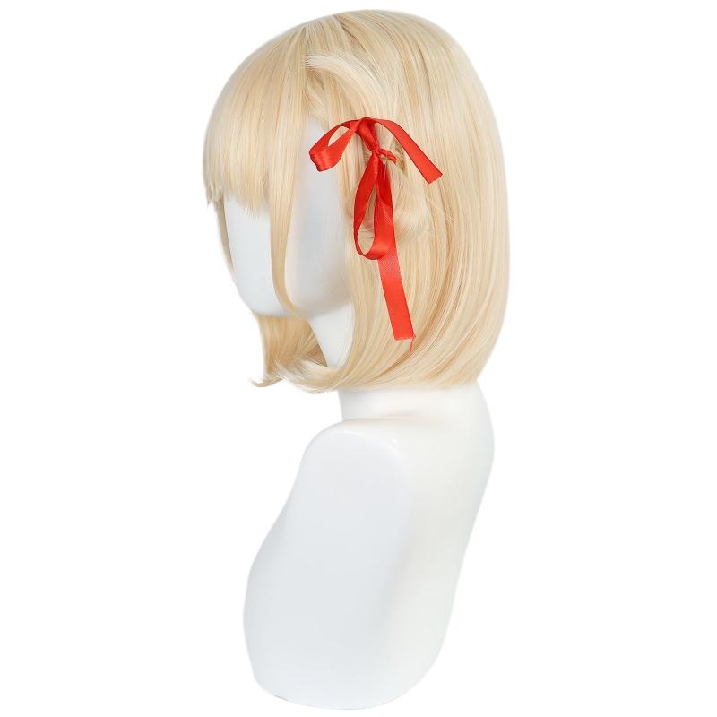 Blonde Wig With Bangs for Girls Anime Cosplay Halloween Costume