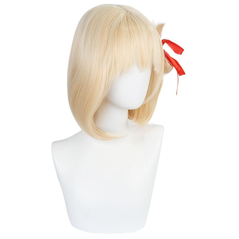 Blonde Wig With Bangs for Girls Anime Cosplay Halloween Costume