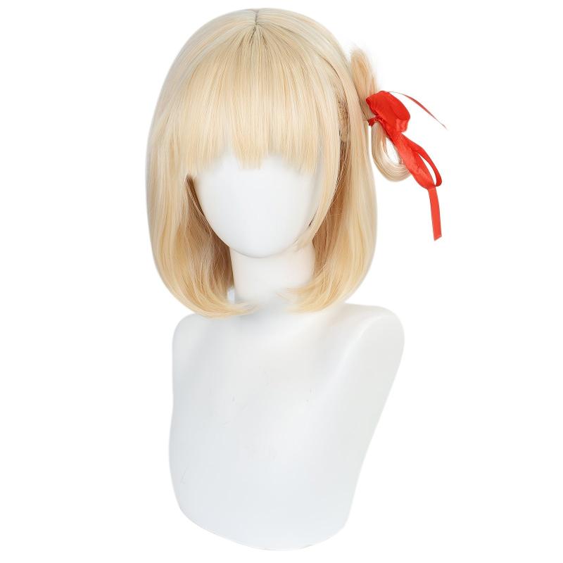 Blonde Wig With Bangs for Girls Anime Cosplay Halloween Costume