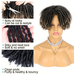 24 cm Dreadlock Hair Topper Clip In Synthetic Faux Locs Braided Hair Half Wigs