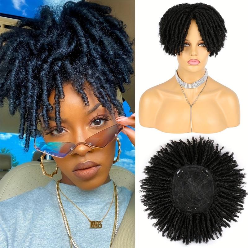 24 cm Dreadlock Hair Topper Clip In Synthetic Faux Locs Braided Hair Half Wigs