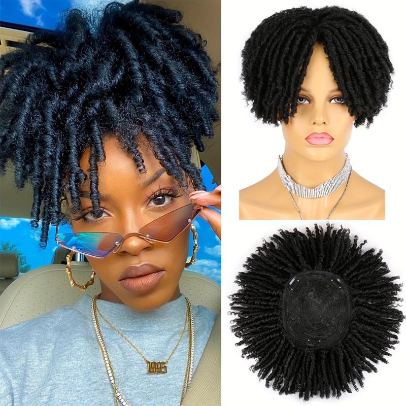 24 cm Dreadlock Hair Topper Clip In Synthetic Faux Locs Braided Hair Half Wigs