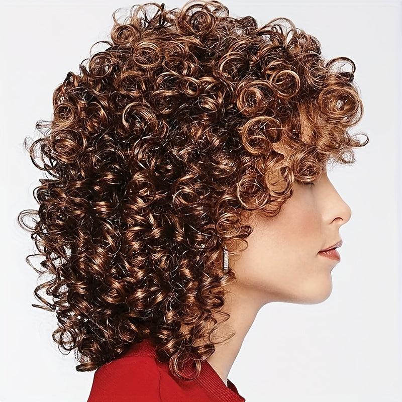 Soft Afro Curly Kinky Hair Wig For Women Girls Synthetic Rose Net Wig