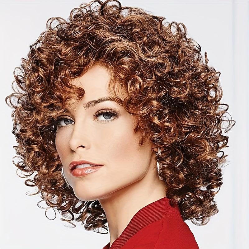Soft Afro Curly Kinky Hair Wig For Women Girls Synthetic Rose Net Wig