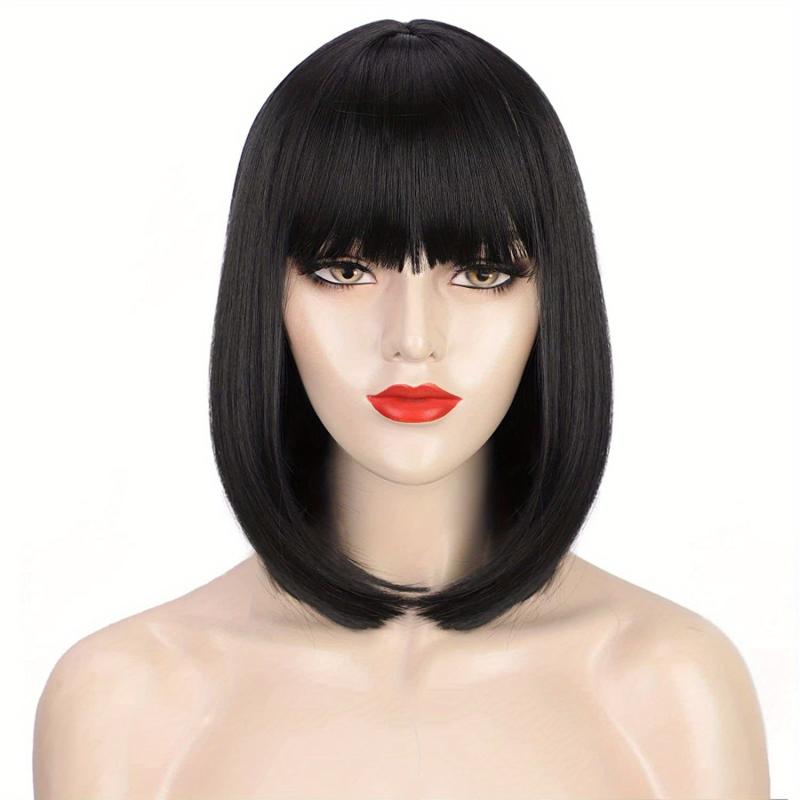 Short Bob Wigs With Bangs 30 48 Cm Colorful Synthetic Hair Wigs For Women Girls