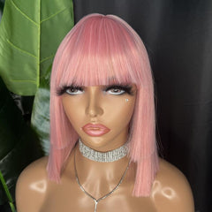 Short Bob Wigs With Bangs 30 48 Cm Colorful Synthetic Hair Wigs For Women Girls