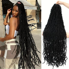 44 Cm Faux Locs Crochet Braids Hair Extensions Pre-looped Synthetic Long