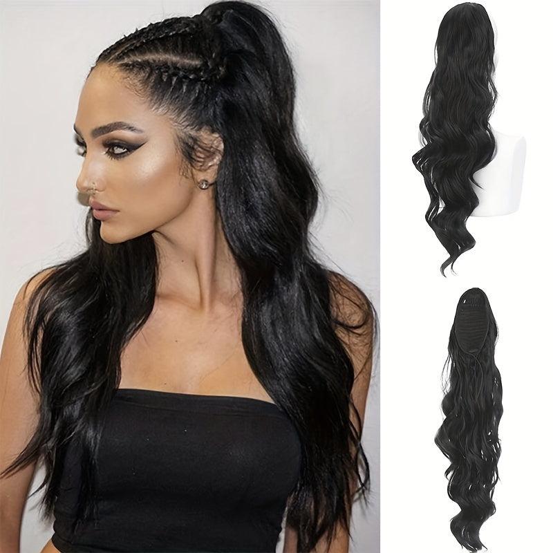 Gray Wavy Ponytail Hair Clip In Hairpiece