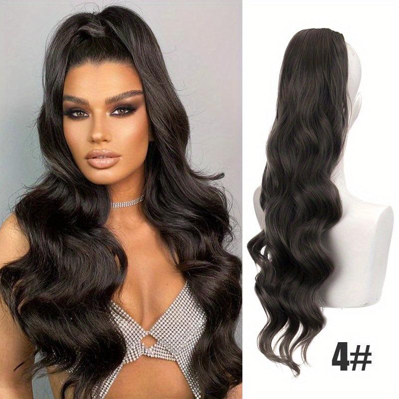 Gray Wavy Ponytail Hair Clip In Hairpiece