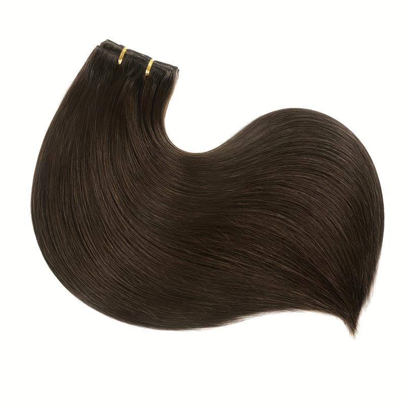 8 Pcs Clip In 2 Long Straight Hair Extensions Brazilian Virgin Human Hair