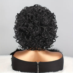 Short Afro Curly Wig for Women Burgundy 30-48 cm