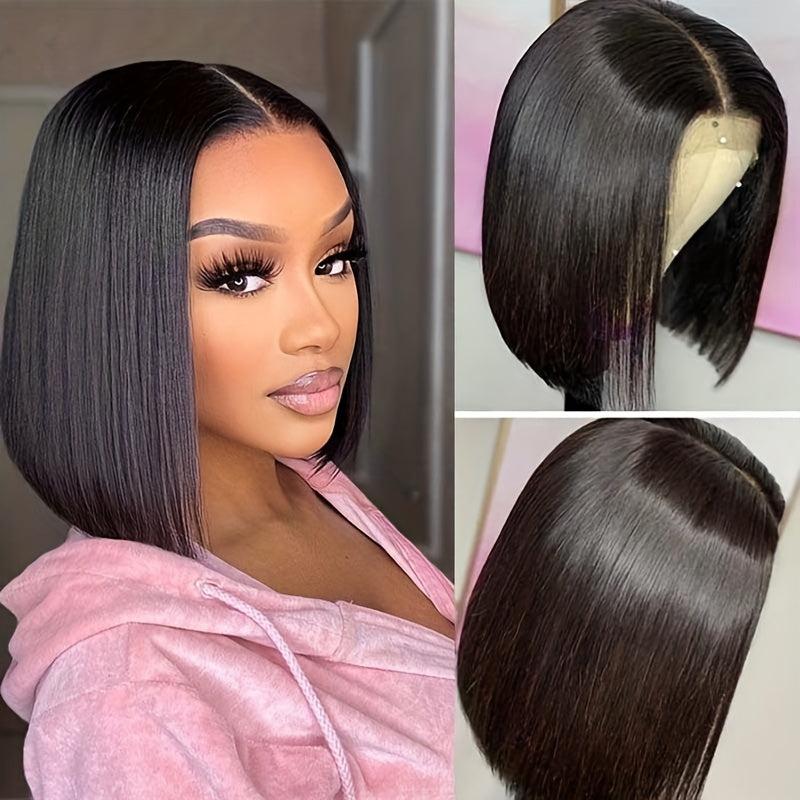 30 48 Cm Straight Bob Wigs Middle Part Natural Looking Synthetic Fiber Wigs