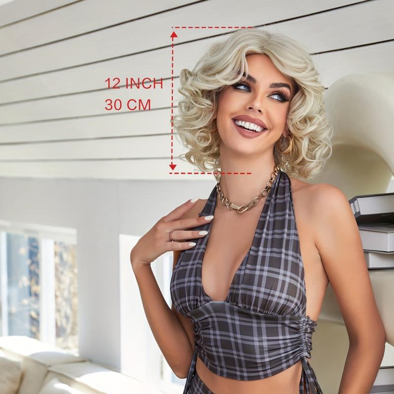 Short Blonde Pixie Cut Wigs for Women Ombre Synthetic Hair Natural Looking Wig