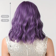 Purple Short Wavy Wig for Women - Daily Party Cosplay Style
