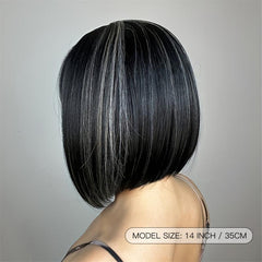 Short Straight Bob Hair Wigs With Bangs Synthetic Hair Wigs