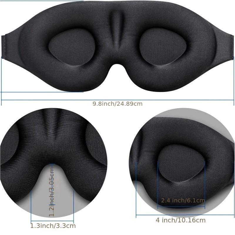 3D Contoured Sleep Mask Adjustable Strap Eye Cover Soft Comfy Eye Shade