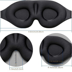 3D Contoured Sleep Mask Adjustable Strap Eye Cover Soft Comfy Eye Shade