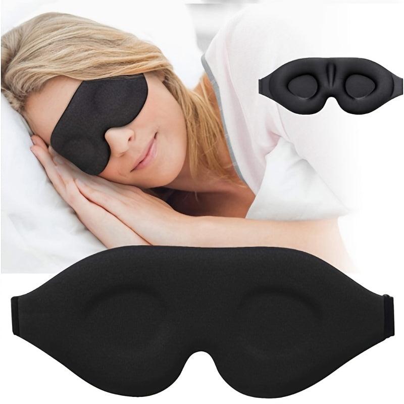 3D Contoured Sleep Mask Adjustable Strap Eye Cover Soft Comfy Eye Shade