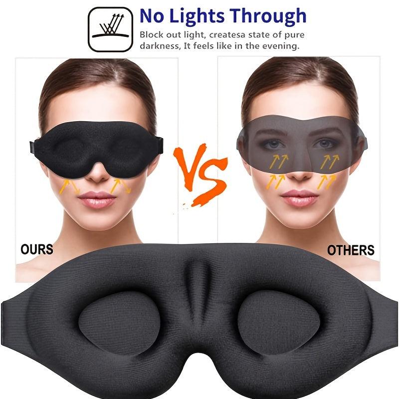 3D Contoured Sleep Mask Adjustable Strap Eye Cover Soft Comfy Eye Shade