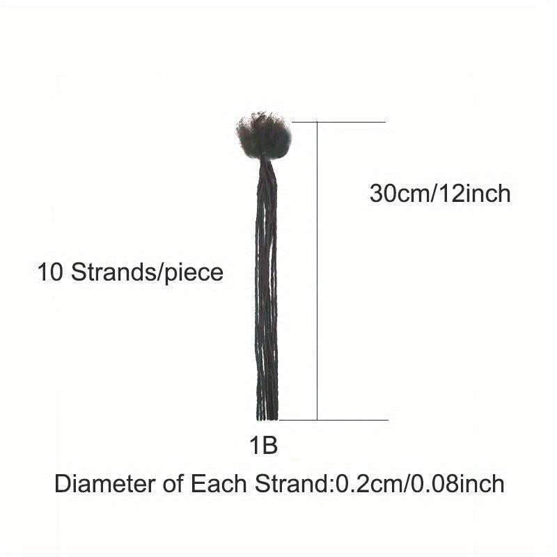 10 Strands Human Hair Dreadlock Extensions 0 Diameter Full Hand Permanent