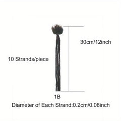 10 Strands Human Hair Dreadlock Extensions 0 Diameter Full Hand Permanent