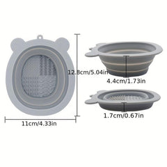 Bear Silicone Folding Wash Bowl for Makeup Cleaning