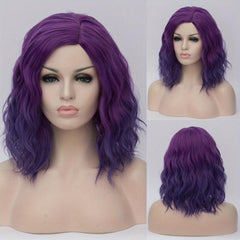 Ombre Pink Blonde Short Bob Wigs 35 56 Cm Water Wave Hair Synthetic Fiber