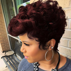 Short Curly Pixie Wig 15 24 Cm Natural Wavy Synthetic Hair Daily Party Wear