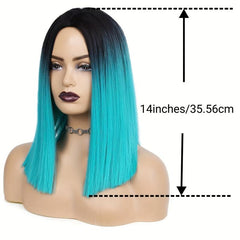2 Tone Ombre Synthetic Wig for Women Short Straight Hair