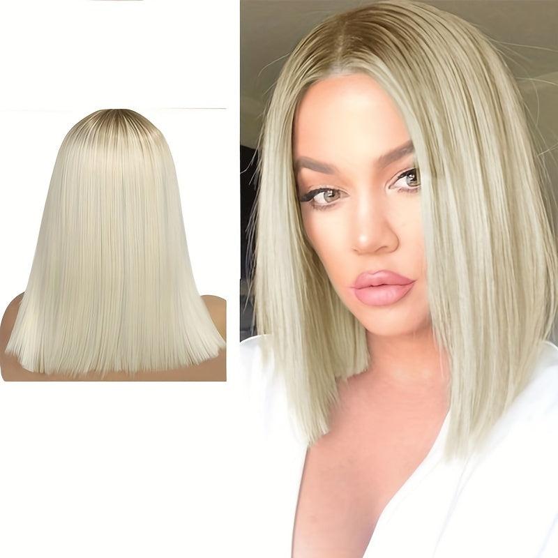 2 Tone Ombre Synthetic Wig for Women Short Straight Hair