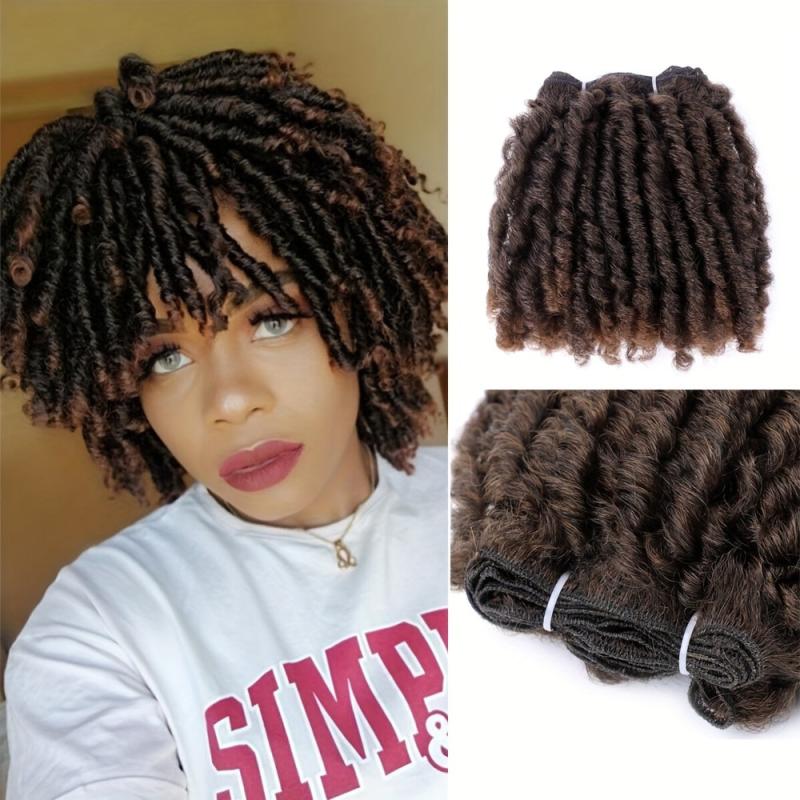 4 Pcs Short Dreadlock Hair Weaving Afro Twist Hair Weave Bundles