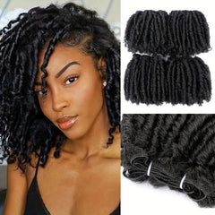 4 Pcs Short Dreadlock Hair Weaving Afro Twist Hair Weave Bundles