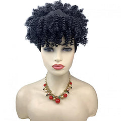 Afro Kinky Curly Headband Wigs - Synthetic Fiber Glueless Hair Wigs