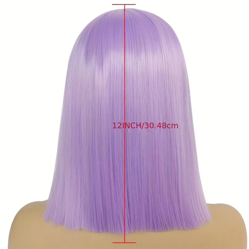 Shoulder Length Straight Bob Wigs with Bangs + Wig Cap