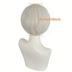 Silvery Short Cosplay Wigs with Wig Cap
