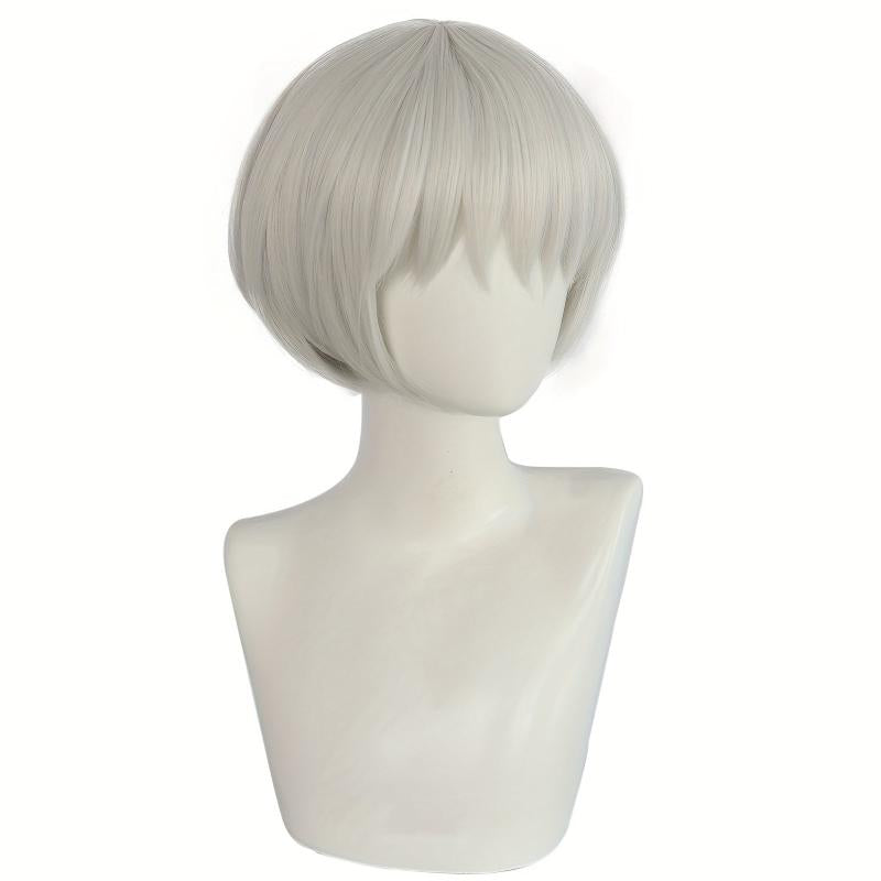 Silvery Short Cosplay Wigs with Wig Cap