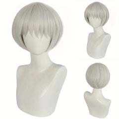 Silvery Short Cosplay Wigs with Wig Cap