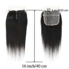 4x4 T Part HD Lace Front Closure Straight Human Hair Brazilian Virgin Hair