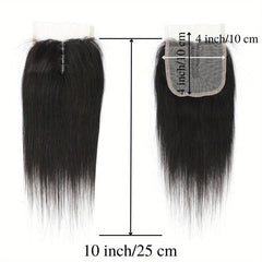 4x4 T Part HD Lace Front Closure Straight Human Hair Brazilian Virgin Hair
