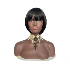 Short Straight Bob Cut Synthetic Wig Easy to Wear