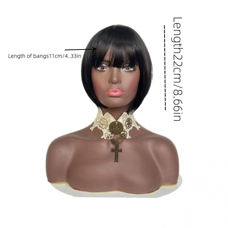 Short Straight Bob Cut Synthetic Wig Easy to Wear